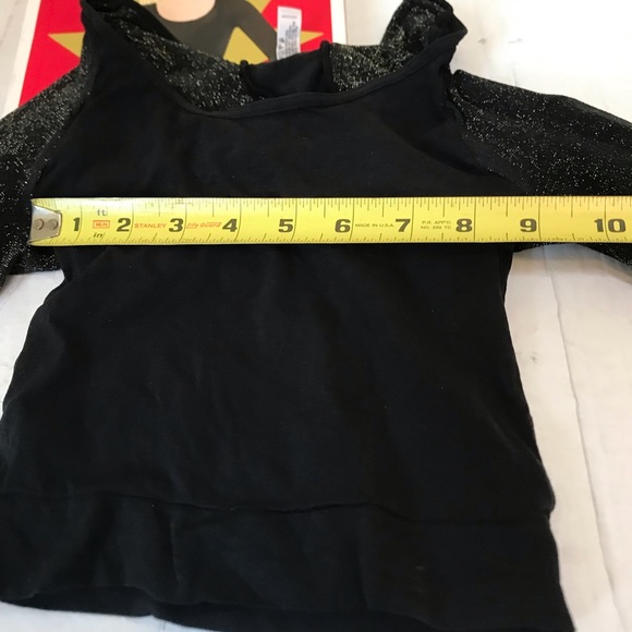 SPANX NEW Arm Tights Layering Piece in Gold Shimmer Crop Control Top Sheer Black - Picture 14 of 15